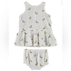 Stella McCartney - Baby Girl Embroidered Banana Dress & Bloomers Set - Size: 6M